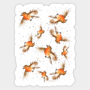 Red Robin Print - Water colour Sticker